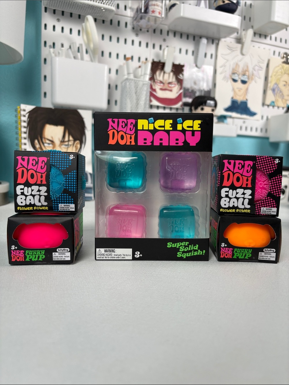 Needoh bundle nice ice baby pup flower power fuzz ball